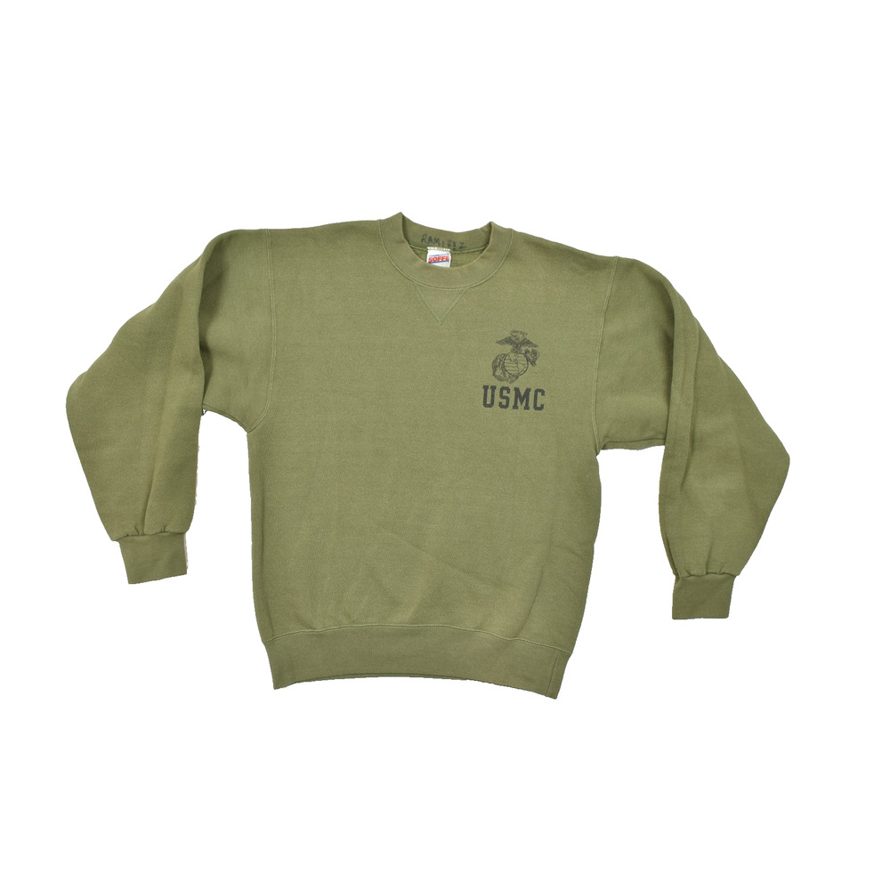 Soffe USMC United States Marine Corps Sweatshirt Olive Drab Green Small Made in